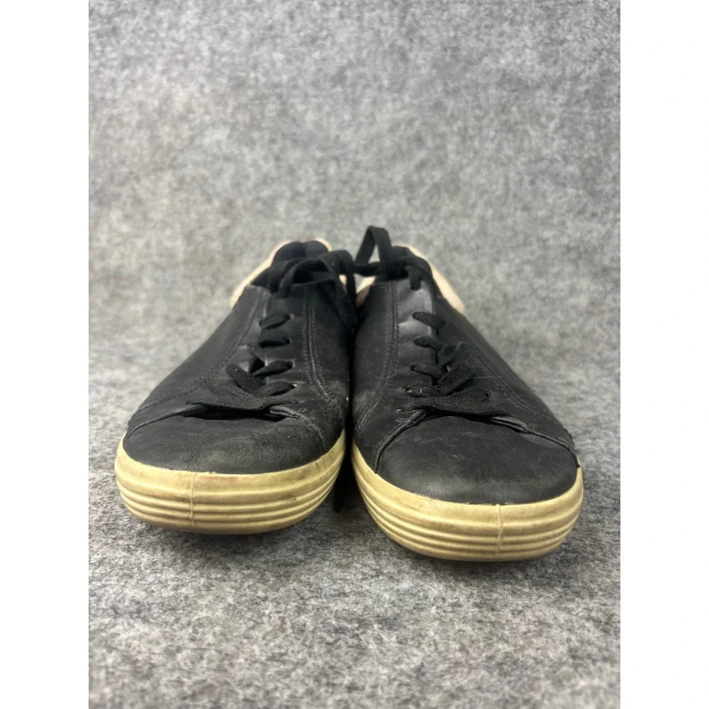 Ecco Soft 7 Sneakers Womens 38 Black Tan Leather Low Top Lace Up Shoes